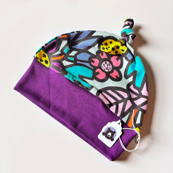 Knotted Baby Hat - prints - ready to ship