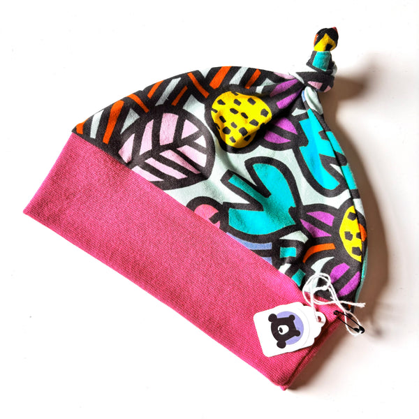 Knotted Baby Hat - prints - ready to ship