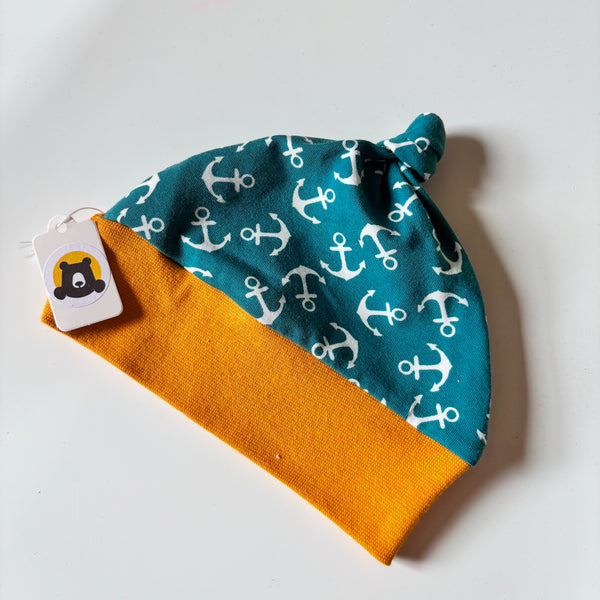 Knotted Baby Hat - prints - ready to ship