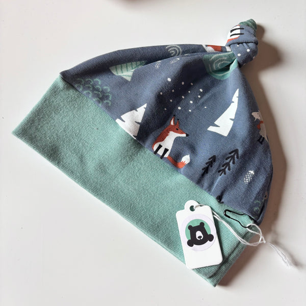 Knotted Baby Hat - prints - ready to ship