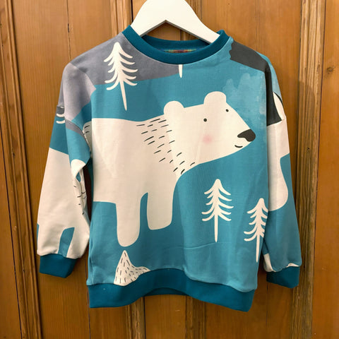 Giant Arctic Animals Sweatshirt with petrol trim
