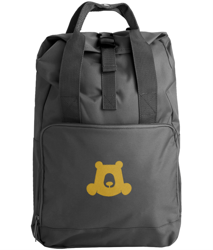 Roll Top Embroidered Backpack Biddy and Bear