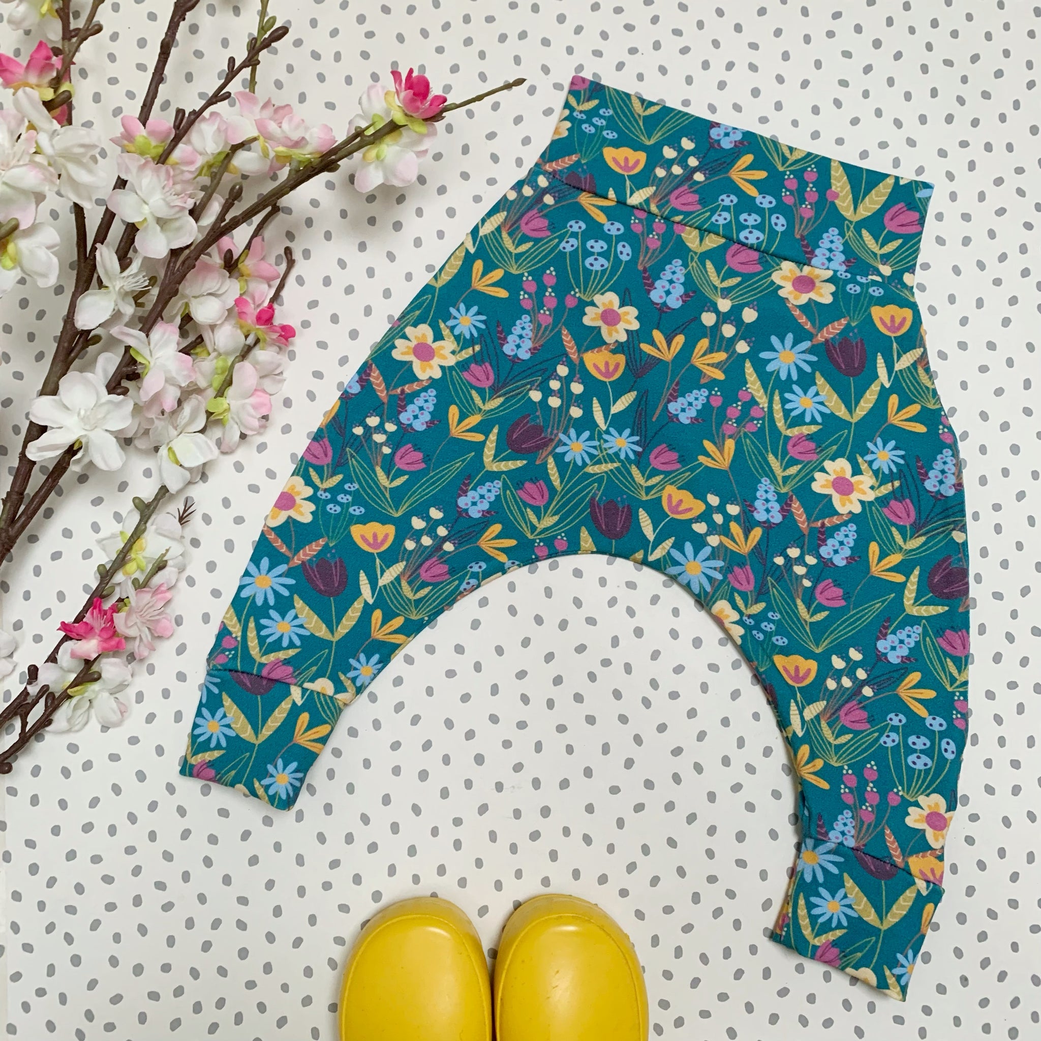 Folk Floral Harem Pants/leggings - ready to ship
